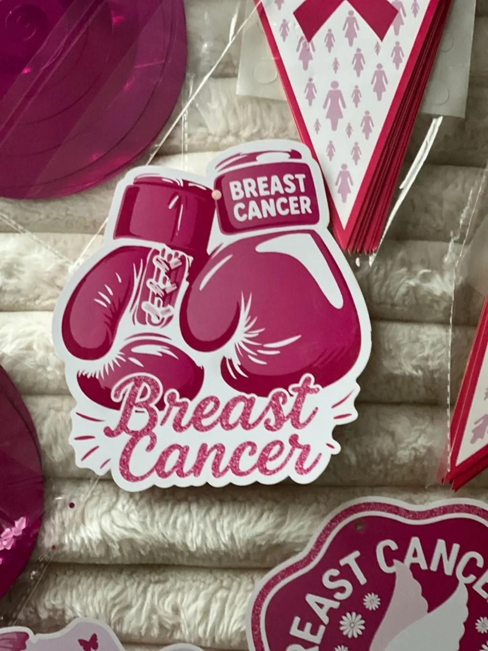 BUNDLE Breast Cancer Awareness Decorations 4 Doctor, Nurses , School Ofc , etc